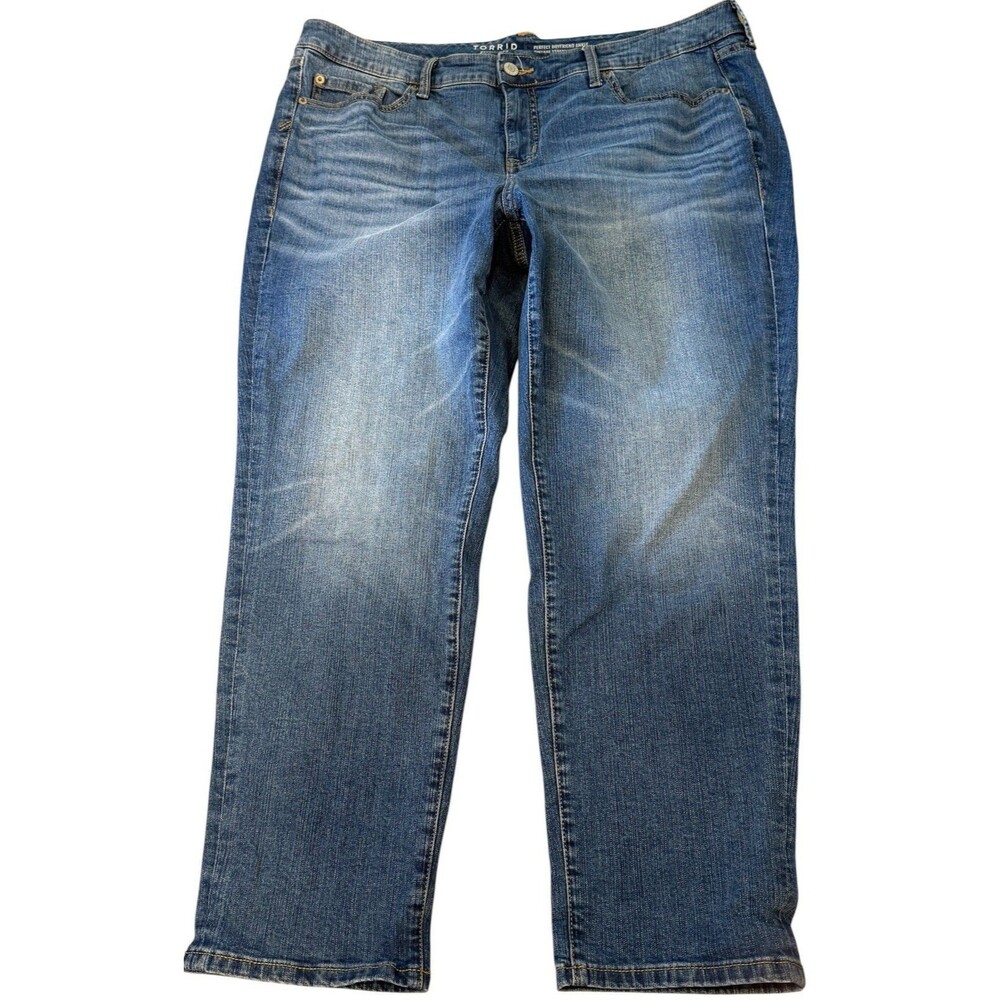TORRID Womens Size 18R Perfect Boyfriend Ankle Vintage Stretch Jeans Blue Denim